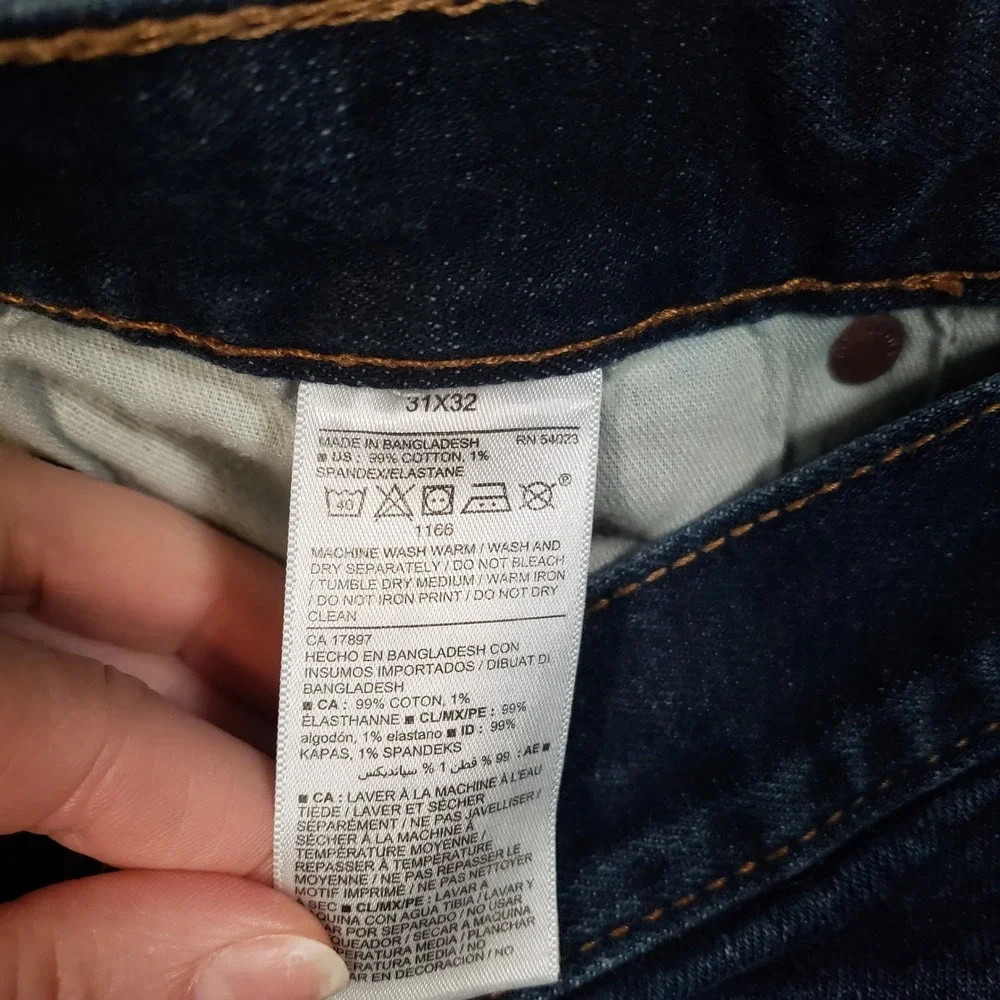 Old Navy Stretch Slim Jeans Mens 31x32 Dark Rinse Blue Built-In Flex Tough